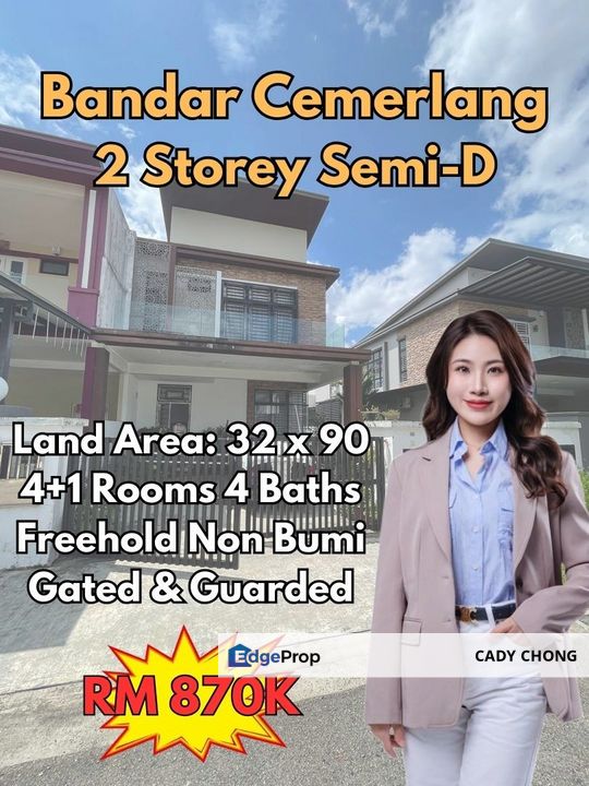 Bandar Cemerlang Double Storey Semi-D For Sale, Johor, Ulu Tiram