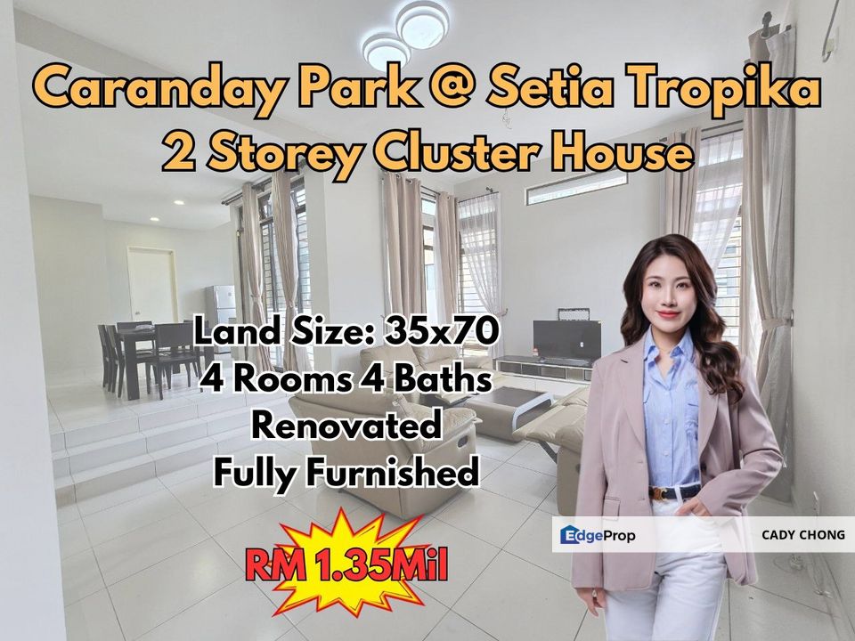 Caranday Park @ Setia Tropika Double Storey Cluster House Fully Furnished & Renovated Unit For Sale, Johor, Setia Tropika