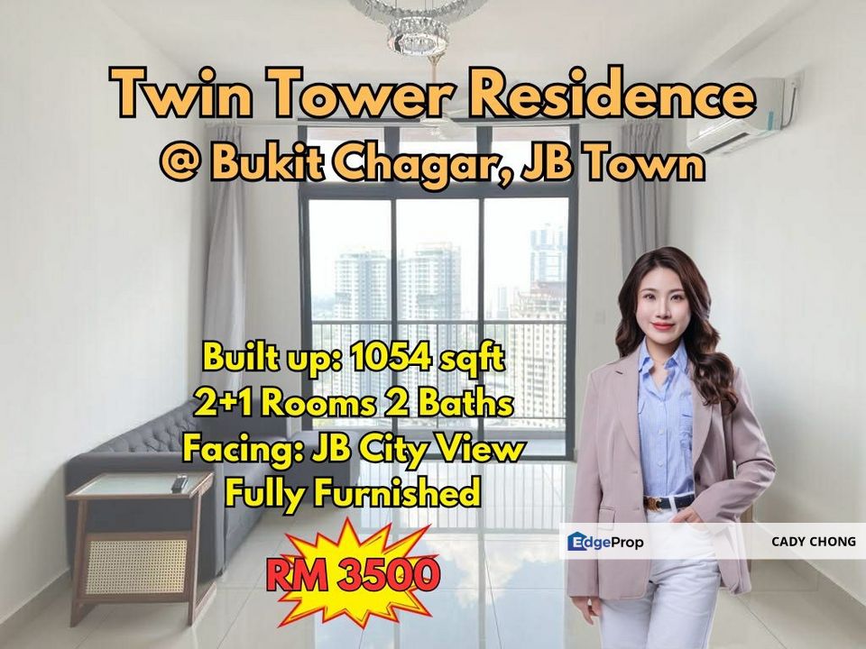 Twin Tower Residence @ JB Town High Floor Fully Furnished Unit For Rent, Johor, Johor Bahru
