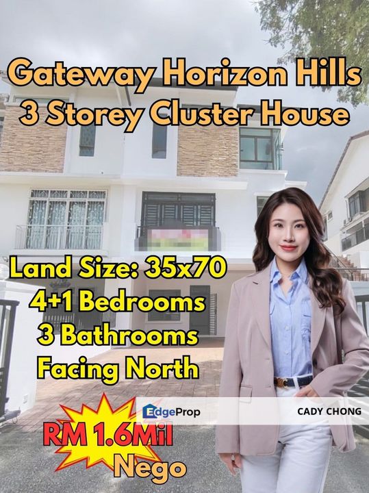 The Gateway @ Horizon Hills 3 Storey Cluster House For Sale, Johor, Nusajaya
