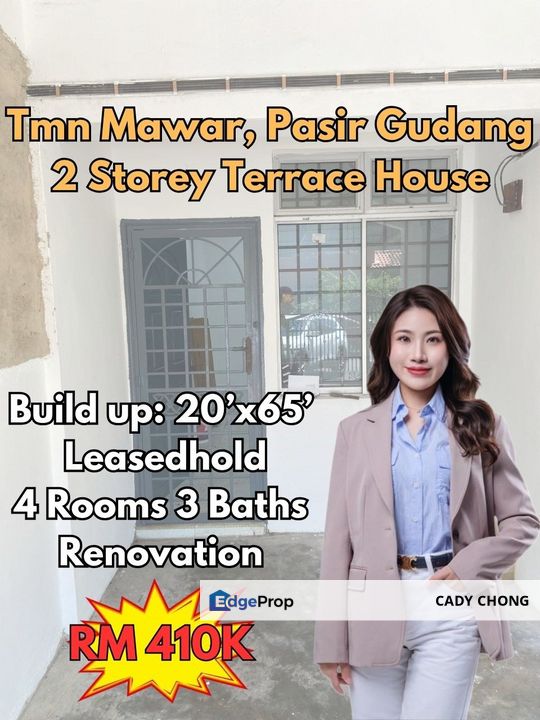 Taman Mawar Pasir Gudang Double Storey Terrace House For Sale Full Loan Unit, Johor, Pasir Gudang