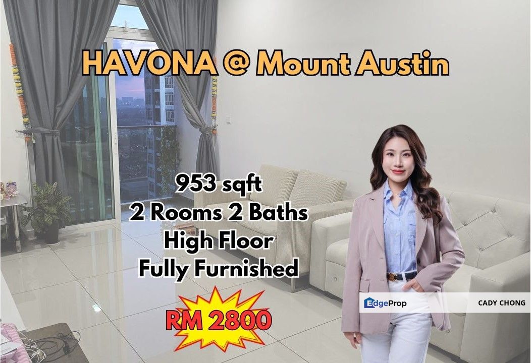 HAVONA @ Mount Austin High Floor Fully Furnished Unit For Rent, Johor, Johor Bahru