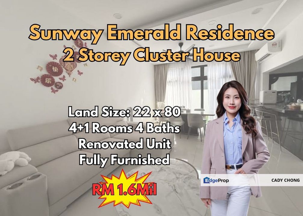 Sunway Emerald Residence Double Storey Cluster House Fully Furnished Unit For Sale, Johor, 
