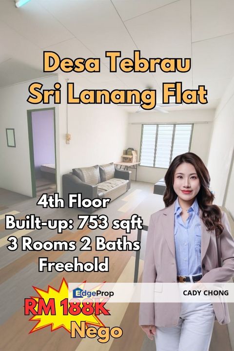 Desa Tebrau Sri Lanang Flat For Sale, Johor, Johor Bahru