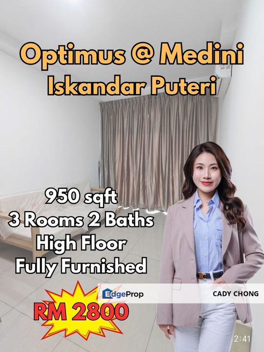 Optimus @ Medini High Floor Fully Furnished Unit For Rent, Johor, Nusajaya