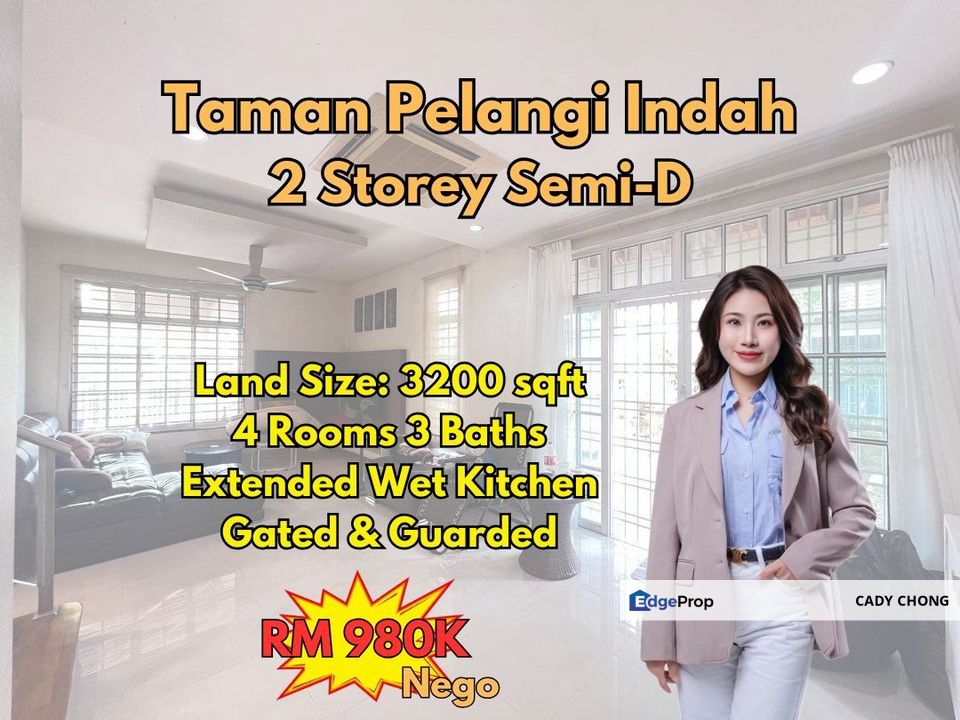 Pelangi Indah Double Storey Semi-D For Sale, Johor, Ulu Tiram