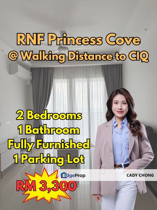 RNF Princess Cove @ Walking Distance to CIQ Fully Furnished Unit For Rent, Johor, Johor Bahru