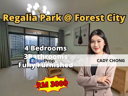 Regalia Park @ Forest City 4 Bedrooms Fully Furnished Unit For Rent, Johor, 