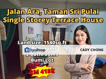 Taman Sri Pulai Single Storey Terrace House Unblock View For Sale, Johor, Skudai