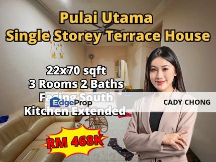 Taman Pulai Utama Single Storey Terrace House Renovated Unit For Sale, Johor, Skudai