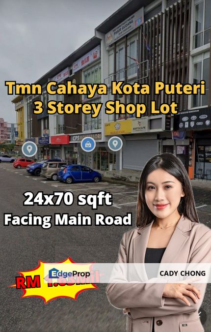 Taman Cahaya Kota Puteri 3 Storey Shop Lot For Sale, Johor, Masai
