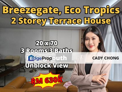 Breezegate Eco Tropics Double Storey Terrace House Unblock View For Sale, Johor, Pasir Gudang