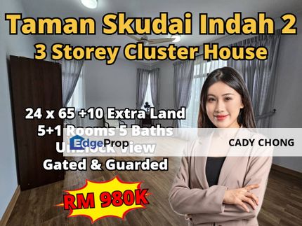 Taman Skudai Indah 2 3 Storey Cluster House Unblock View For Sale, Johor, Skudai