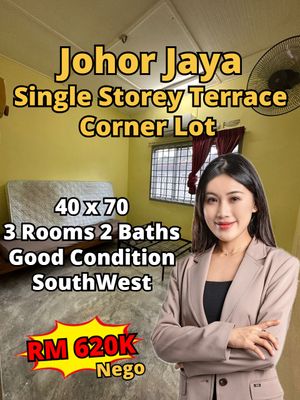 Taman Johor Jaya Single Storey Terrace House Corner Lot For Sale for ...
