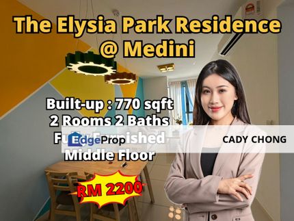 The Elysia Park Residence @ Medini 2 Bedrooms Fully Furnished For Rent, Johor, Nusajaya