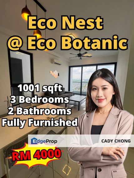 Eco Nest @ Eco Botanic 3 Bedrooms Fully Furnished For Rent, Johor, Nusajaya