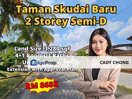 Skudai Baru Double Storey Semi-D Unblock View For Sale, Johor, Skudai