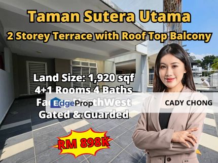 Sutera Utama Double Storey Terrace with Roof Top Balcony For Sale, Johor, Skudai