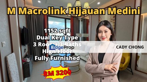 M Macrolink Hijaun Medini Fully Furnished Dual Key Unit For Rent, Johor, 