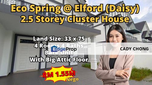 Eco Spring 2.5 Storey Cluster House For Sale, Johor, Johor Bahru