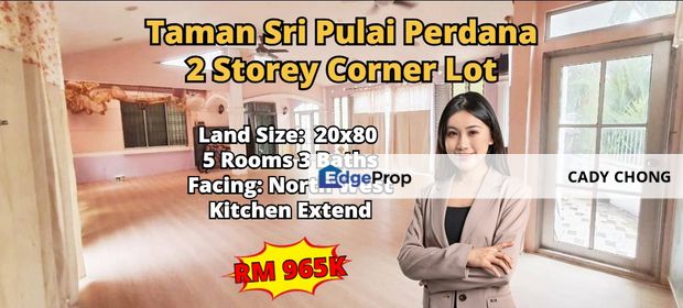 Taman Sri Pulai Perdana Double Storey Terrace House Corner Lot For Sale, Johor, Skudai