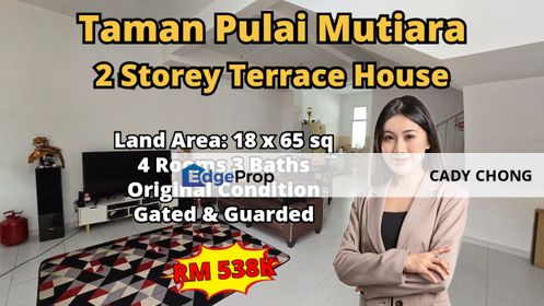 Pulai Mutiara Double Storey Terrace House For Sale, Johor, Kangkar Pulai