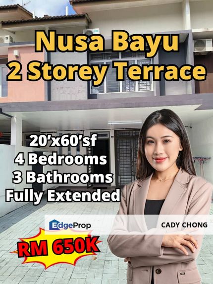 Nusa Bayu Double Storey Terrace House Fully Extended For Sale, Johor, Nusajaya