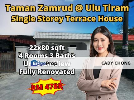 Taman Zamrud @ Ulu Tiram Single Storey Terrace House Fully Renovated For Sale, Johor, Ulu Tiram