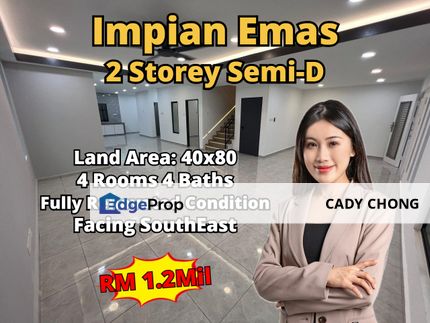 Impian Emas Double Storey Semi-D Fully Renovated For Sale, Johor, Skudai