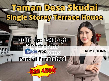 Taman Desa Skudai Single Storey Terrace House For Sale, Johor, Skudai