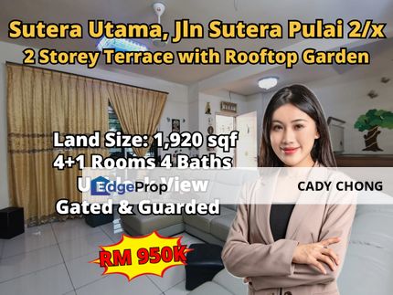 Sutera Utama Double Storey Terrace with Roof Top Garden For Sale, Johor, Skudai