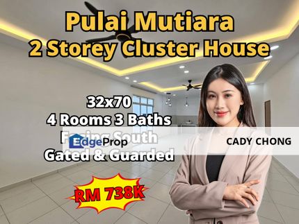 Pulai Mutiara Double Storey Cluster House For Sale, Johor, Kangkar Pulai