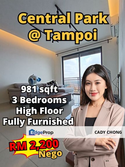 Central Park @ Tampoi 3 Bedrooms High Floor Fully Furnished For Rent, Johor, Johor Bahru