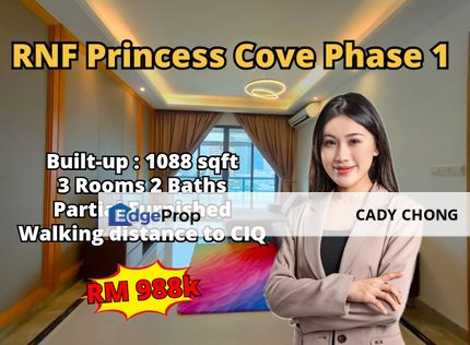 R&F Princess Cove Phase 1 @ Walking distance to CIQ For Sale, Johor, Johor Bahru