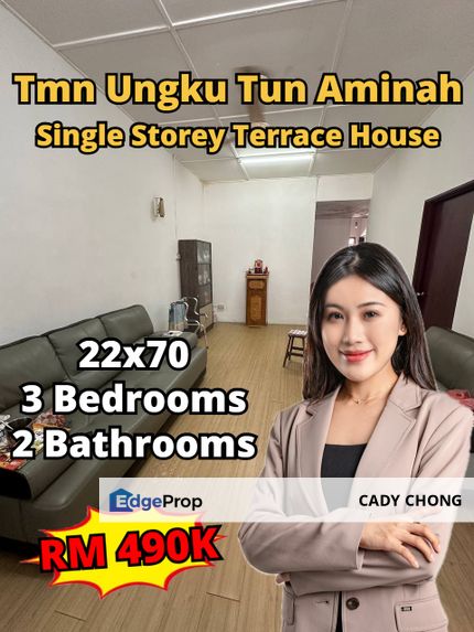 Taman Ungku Tun Aminah Single Storey Terrace House For Sale, Johor, Skudai