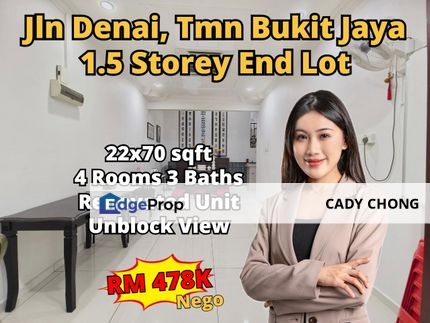 Taman Bukit Jaya 1.5 Storey Terrace House End Lot Renovated Unit For Sale, Johor, Ulu Tiram