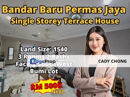 Bandar Baru Permas Jaya Single Storey Terrace House For Sale, Johor, Permas Jaya/Senibong