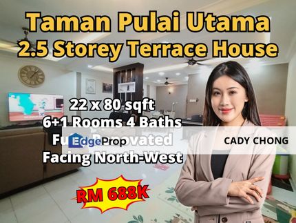 Taman Pulai Utama 2.5 Storey Terrace House Fully Renovated For Sale, Johor, Skudai