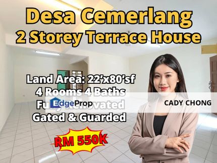 Desa Cemerlang Double Storey Terrace House Fully Renovated For Sale, Johor, Ulu Tiram