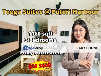 Teega Suites @ Puteri Harbour 3 Bedrooms Fully Furnished For Rent, Johor, 