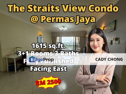 The Straits View Condo @ Permas Jaya 3+1 Bedrooms Fully Furnished For Rent, Johor, Permas Jaya/Senibong