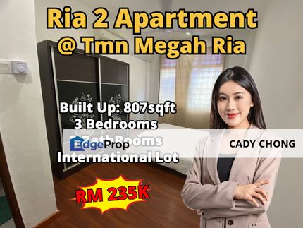 Ria 2 Apartment @ Taman Megah Ria For Sale, Johor, Masai