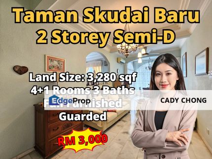 Taman Skudai Baru Double Storey Semi-D Fully Furnished For Rent, Johor, Skudai