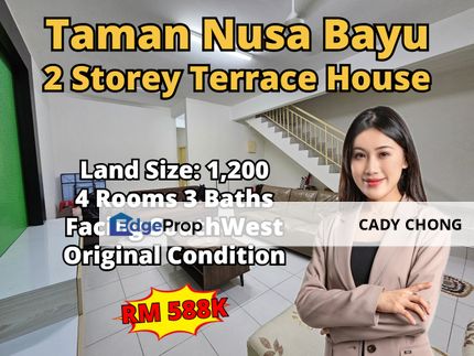 Taman Nusa Bayu Double Storey Terrace House Original Condition For Sale, Johor, Nusajaya