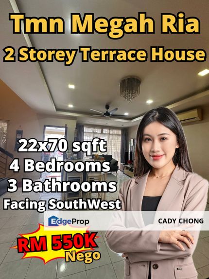 Taman Megah Ria Double Storey Terrace House For Sale, Johor, Masai