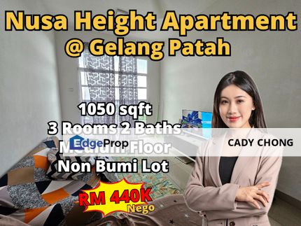 Nusa Heights Apartment @ Gelang Patah For Sale, Johor, Gelang Patah