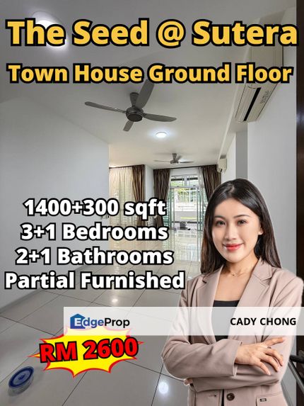 The Seed @ Sutera Utama Townhouse Ground Floor Partial Furnished For Rent, Johor, Skudai