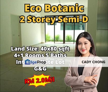 Eco Botanic Double Storey Semi-D Intermediate Lot For Sale, Johor, Nusajaya