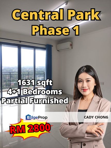 Central Park Phase 1 4+1 Bedrooms Partial Furnished For Rent, Johor, Johor Bahru