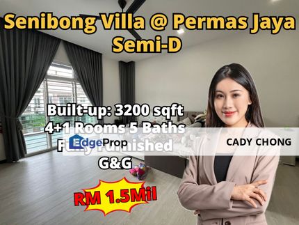 Senibong Villa @ Permas Jaya Semi-D Fully Furnished For Sale, Johor, Masai